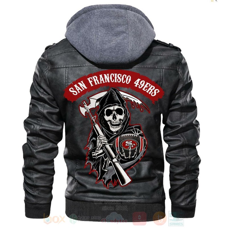 San Francisco Ers NFL Football Black Motorcycle Leather Jacket