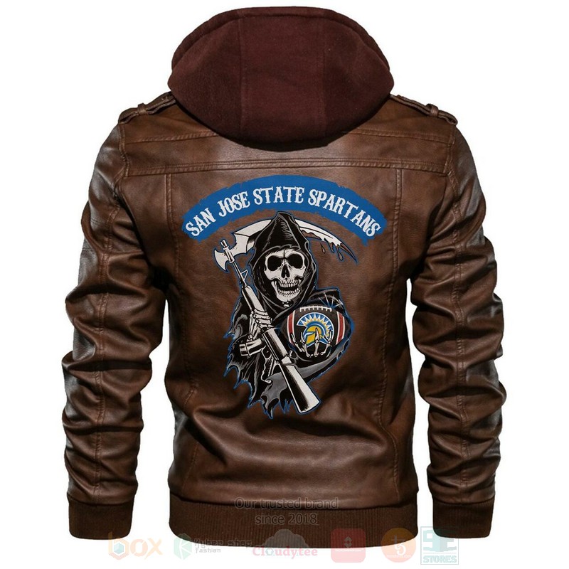 San Jose State Spartans NCAA Football Sons of Anarchy Brown Motorcycle Leather Jacket