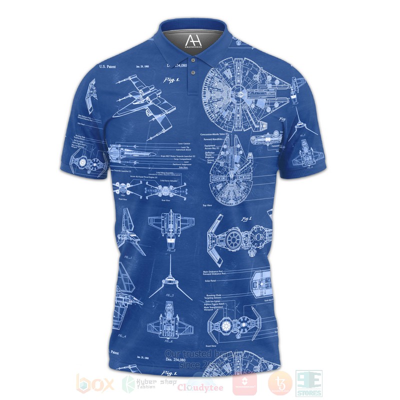 Star Wars Patent Blue Polo Shirt 1