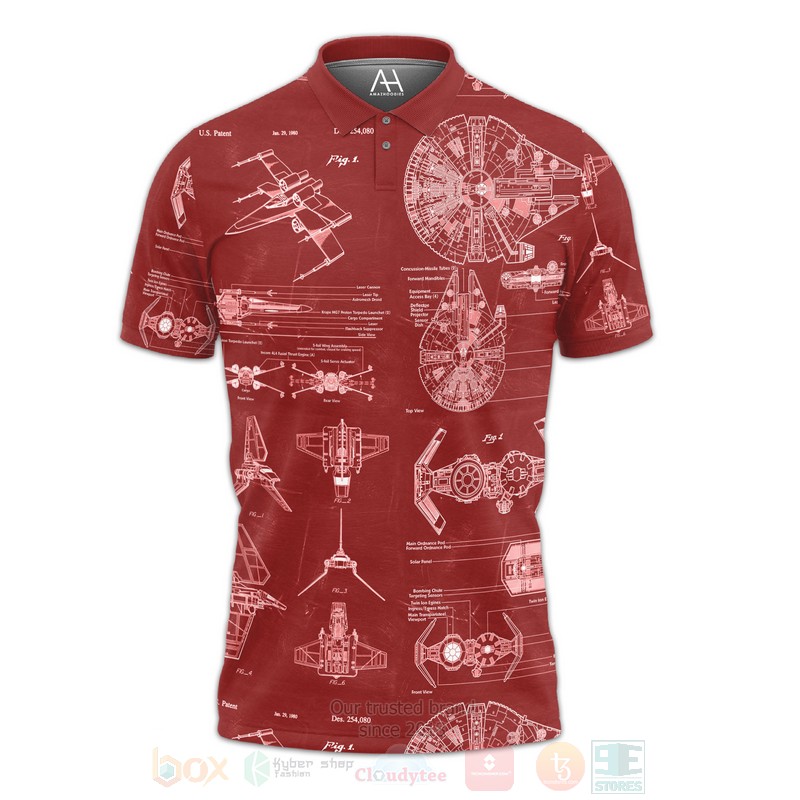 Star Wars Patent Red Polo Shirt 1