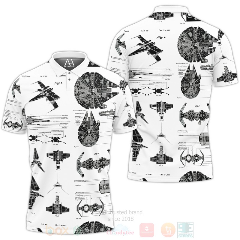 Star Wars Patent White Polo Shirt