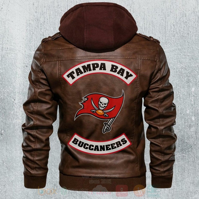 Tampa Bay Buccaneers NFL Football Brown Motorcycle Leather Jacket