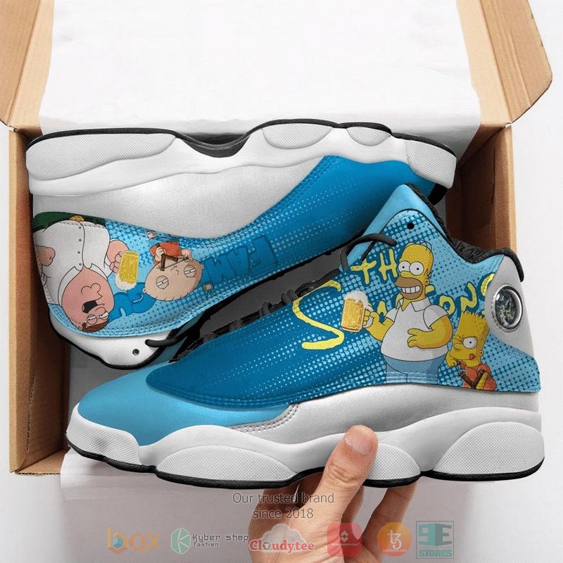 The Simpsons Vs Family Guy Cartoon Air Jordan 13 shoes