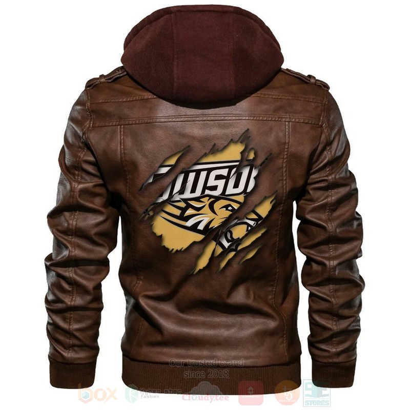 Towson Tigers NCAA Brown Motorcycle Leather Jacket
