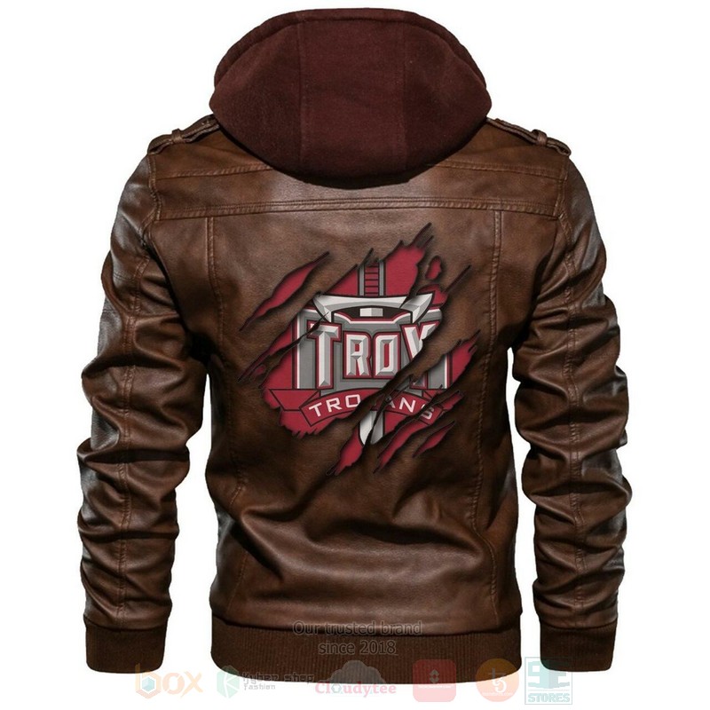 Troy Trojans NCAA Brown Motorcycle Leather Jacket