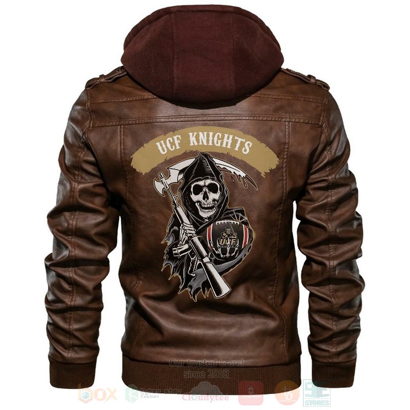 Ucf Knights NCAA Football Sons of Anarchy Brown Motorcycle Leather Jacket