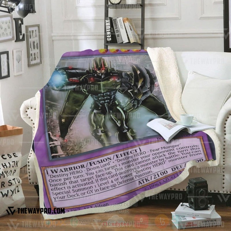 Yu Gi Oh Destiny Hero Doom Monger Soft Blanket