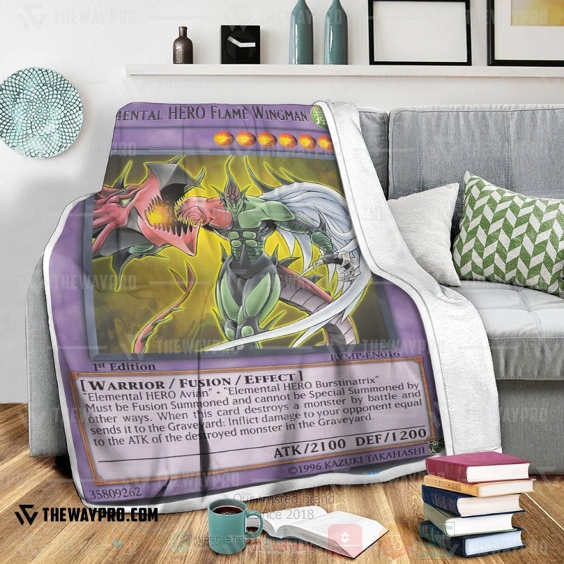 Yu Gi Oh Elemental HERO Flame Wingman Soft Blanket 1