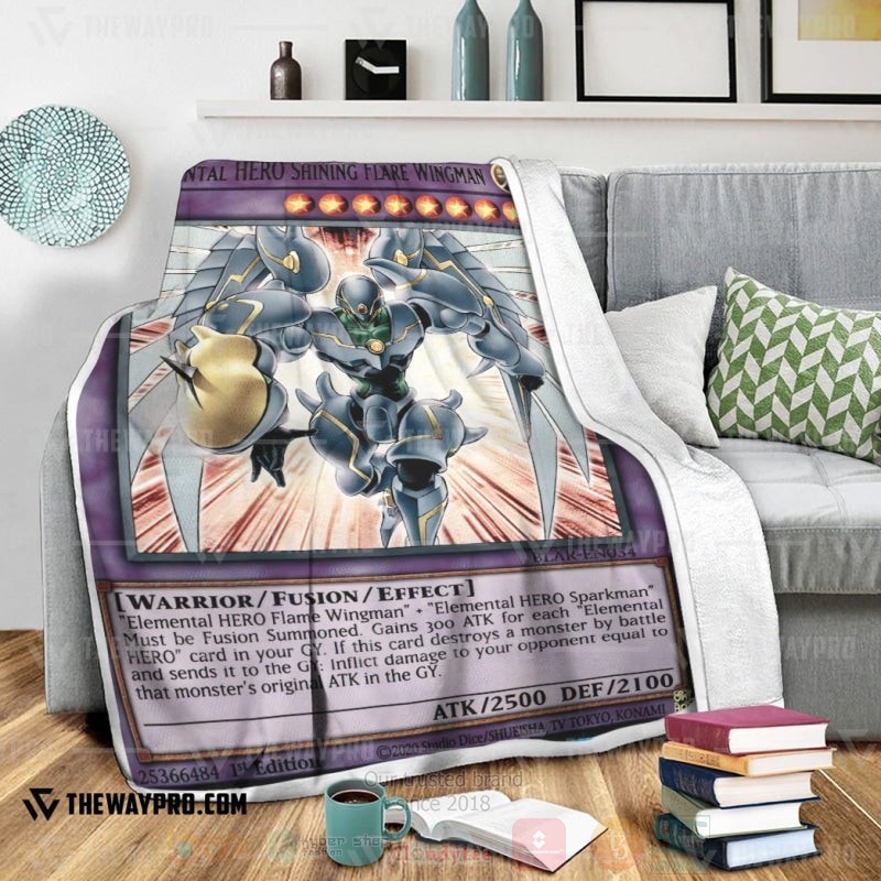 Yu Gi Oh Elemental HERO Shining Flare Wingman Soft Blanket 1