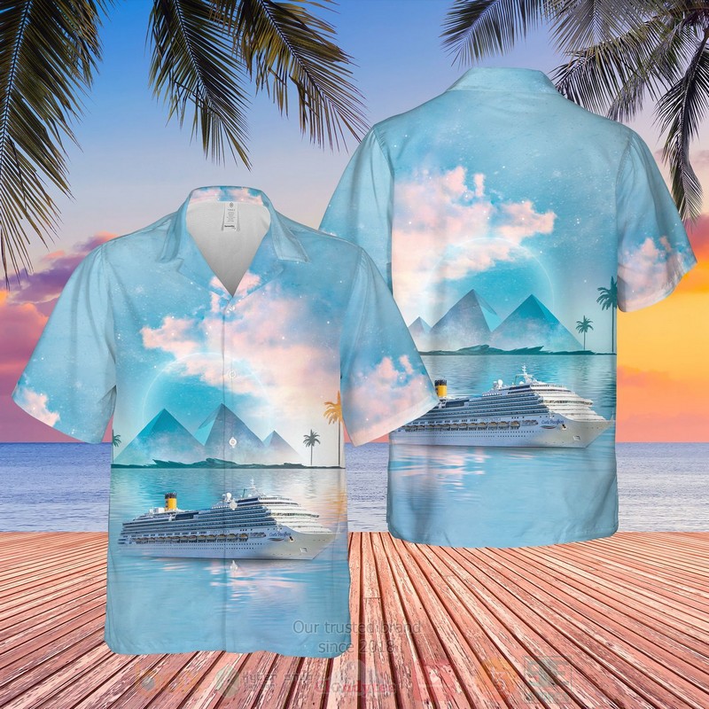 Costa Crociere Costa Pacifica Blue Hawaiian Shirt