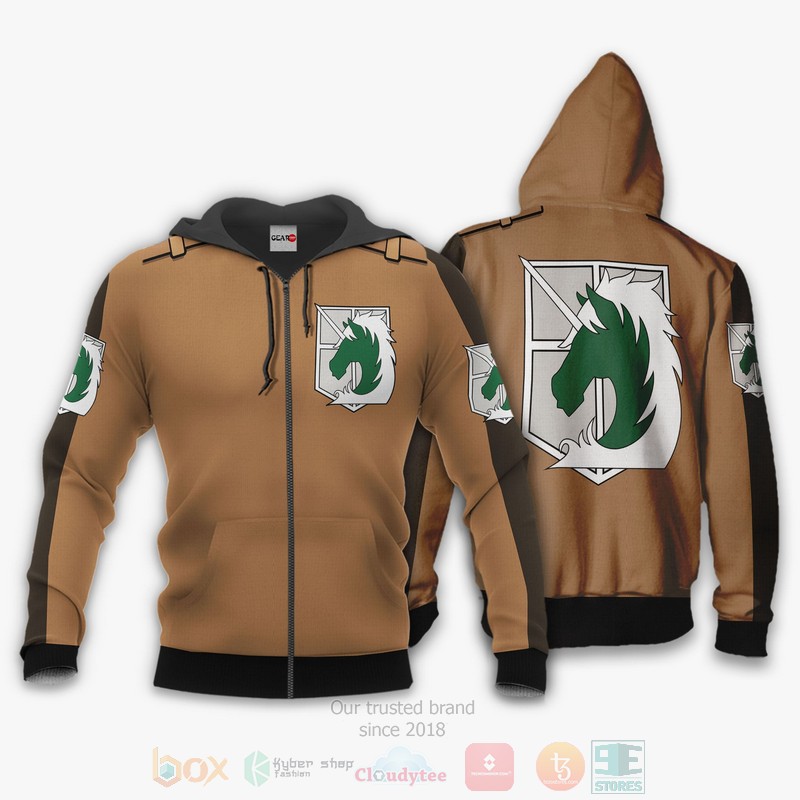AOT Military Police Uniform Attack On Titan Anime 3D Hoodie Bomber Jacket