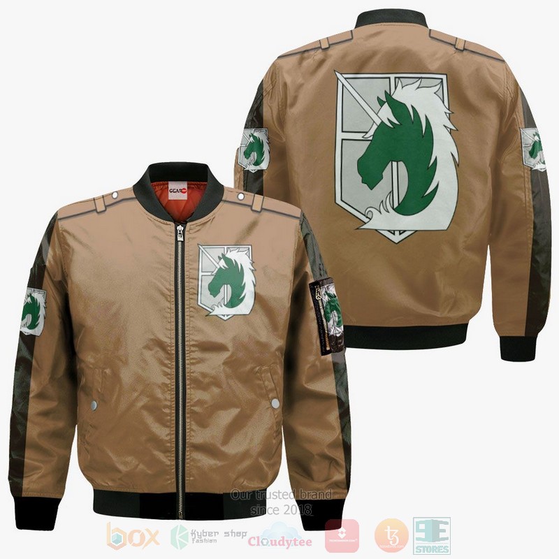 AOT Military Police Uniform Attack On Titan Anime 3D Hoodie Bomber Jacket 1 2 3