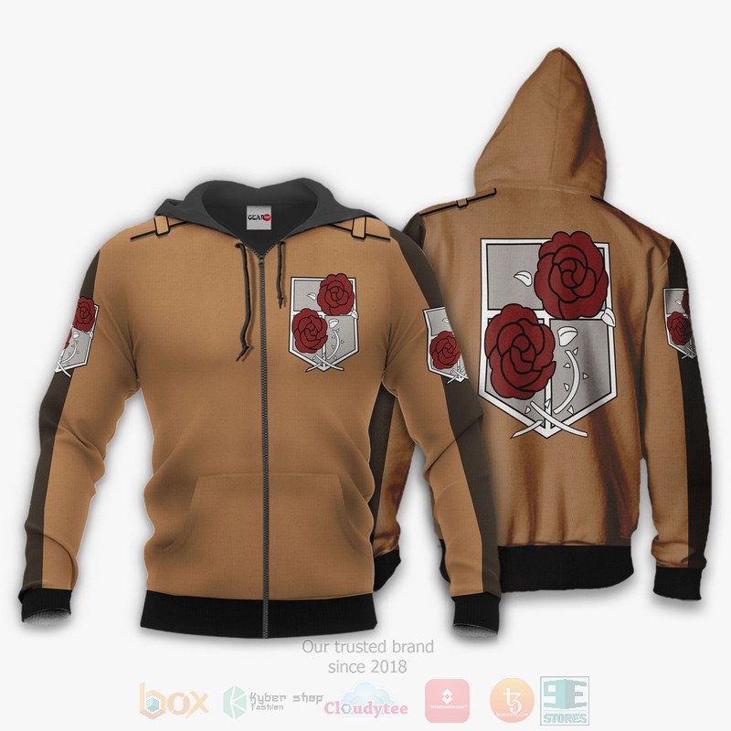 AOT Stationary Guard Uniform Attack On Titan Anime 3D Hoodie Bomber Jacket