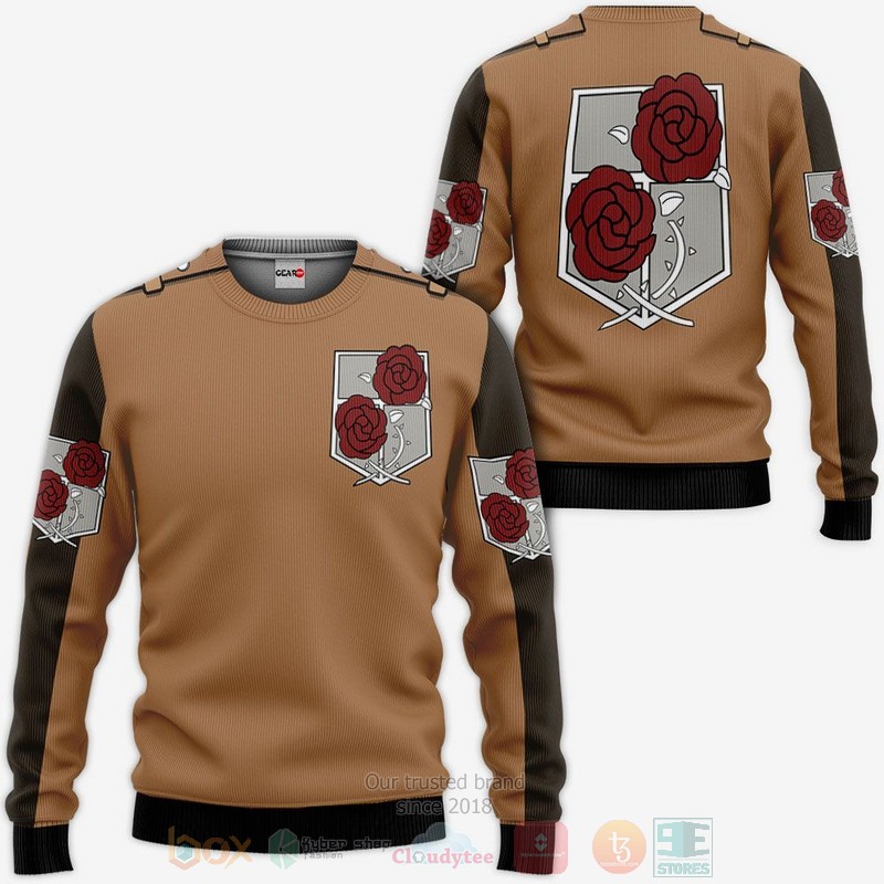 AOT Stationary Guard Uniform Attack On Titan Anime 3D Hoodie Bomber Jacket 1