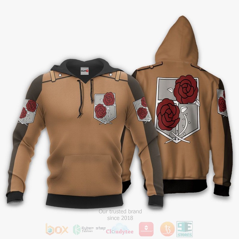 AOT Stationary Guard Uniform Attack On Titan Anime 3D Hoodie Bomber Jacket 1 2