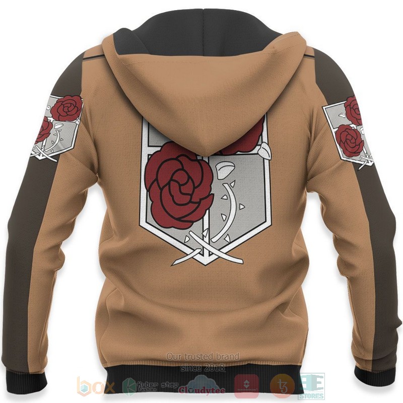 AOT Stationary Guard Uniform Attack On Titan Anime 3D Hoodie Bomber Jacket 1 2 3 4