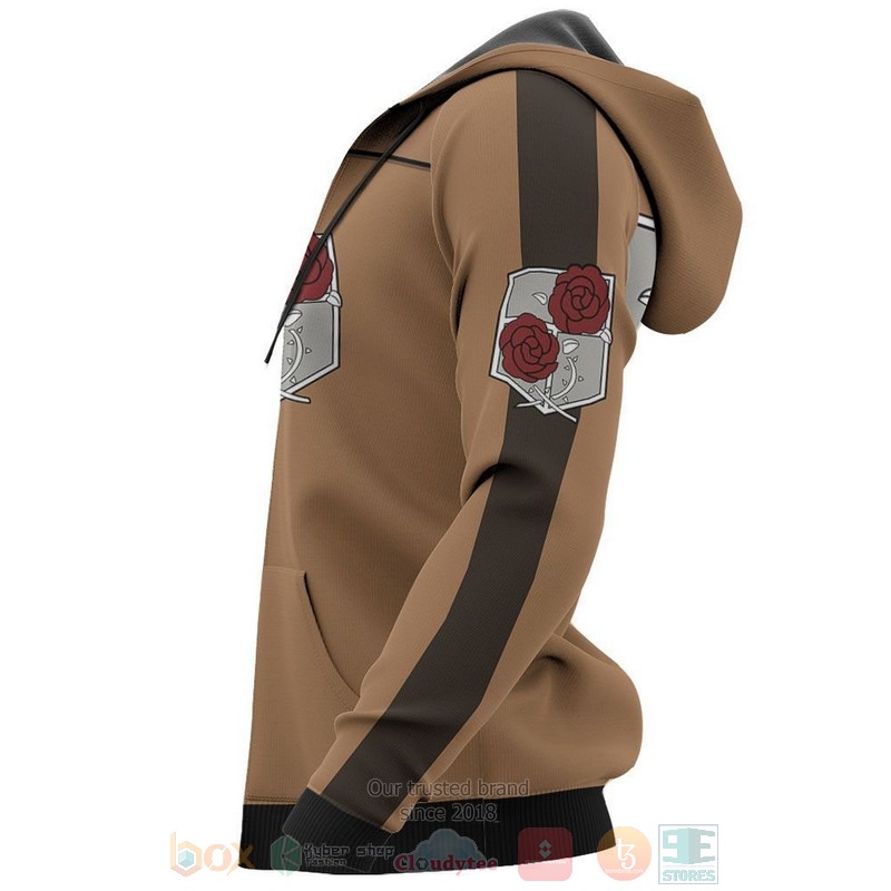 AOT Stationary Guard Uniform Attack On Titan Anime 3D Hoodie Bomber Jacket 1 2 3 4 5
