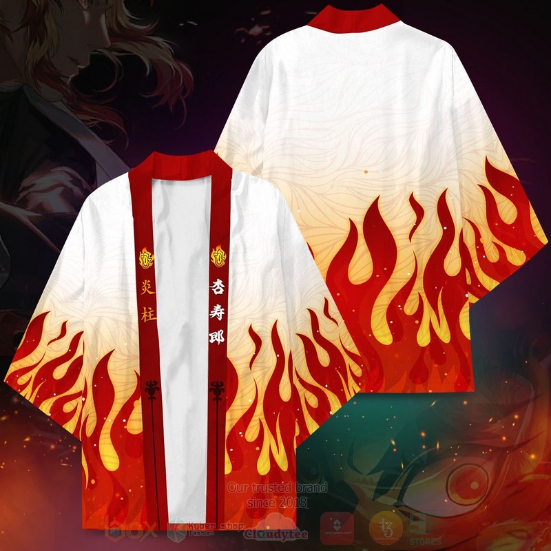 Anime Kyojuro Fire Kyojuro Rengoku Inspired Kimono 1