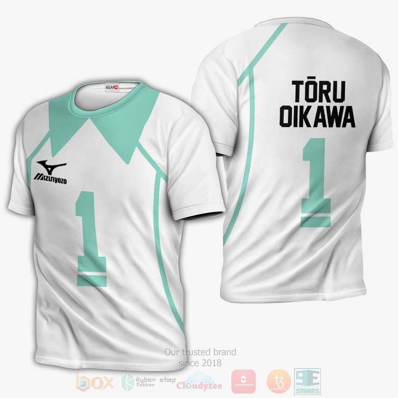 Aoba Johsai Toru Oikawa Uniform Num 1 Haikyuu Anime 3D Hoodie Shirt 1 2