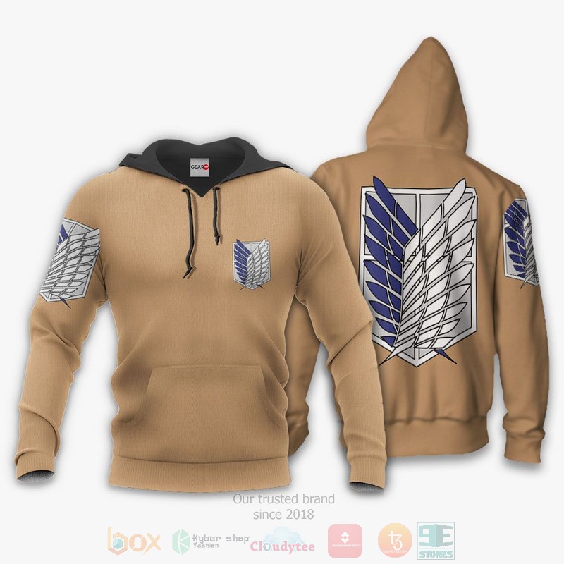 Attack On Titan Wings Of Freedom Scout Regiment Anime 3D Hoodie Shirt 1 2 3 4 5 6 7
