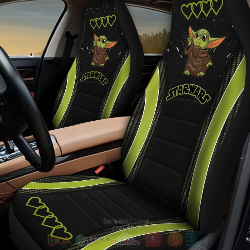 Baby Yoda Star Wars Black Car Seat Cover