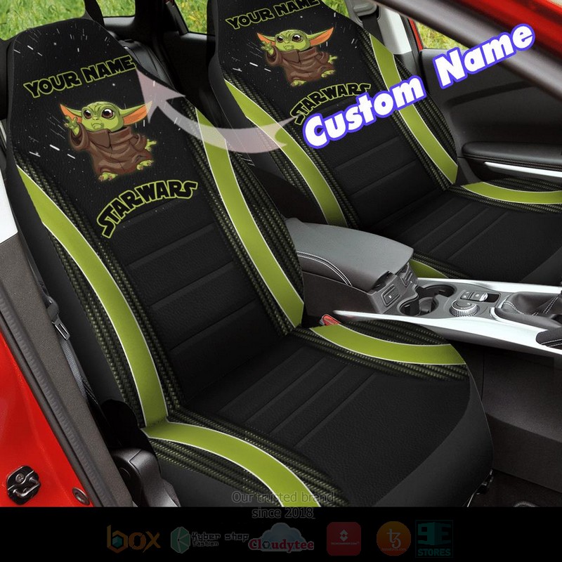 Baby Yoda Star Wars Custom Name Car Seat Cover
