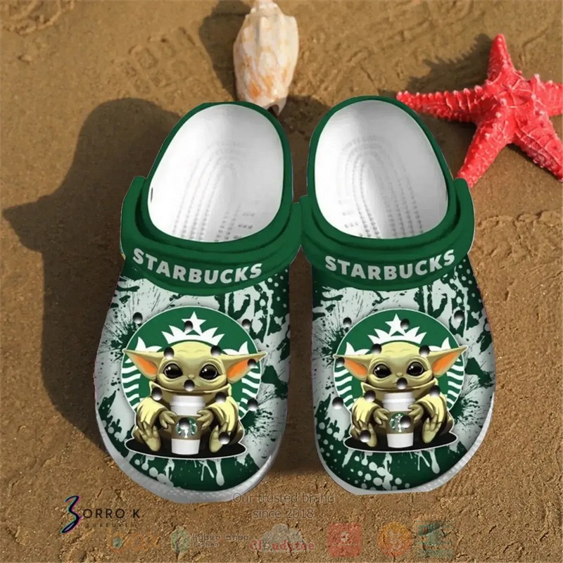 Baby Yoda Starbucks Crocs Clog Shoes