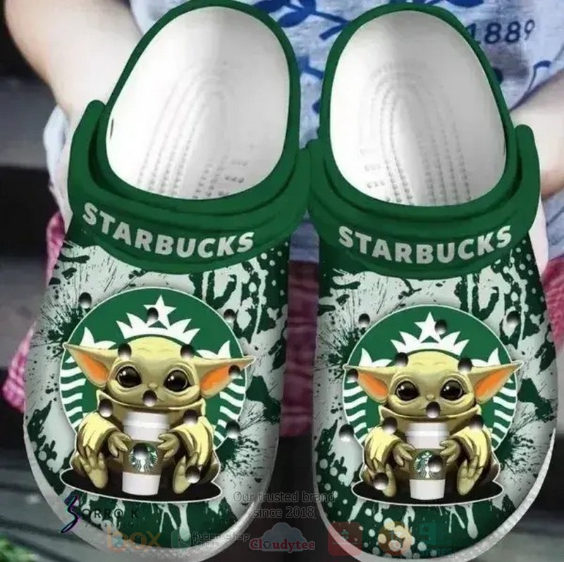 Baby Yoda Starbucks Crocs Clog Shoes 1
