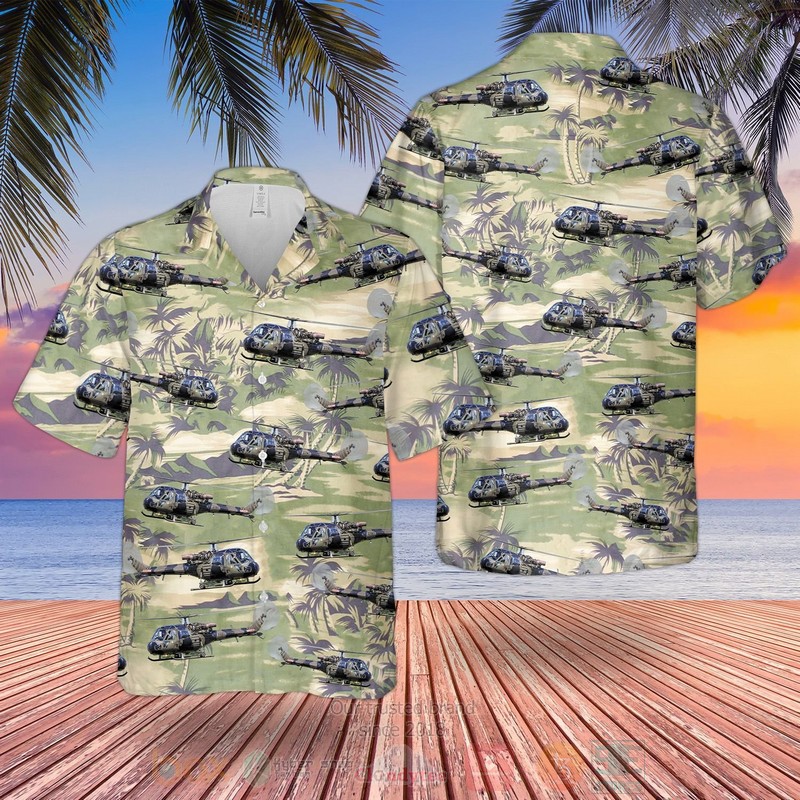 British Army Historical Westland Scout AH1 Hawaiian Shirt Short