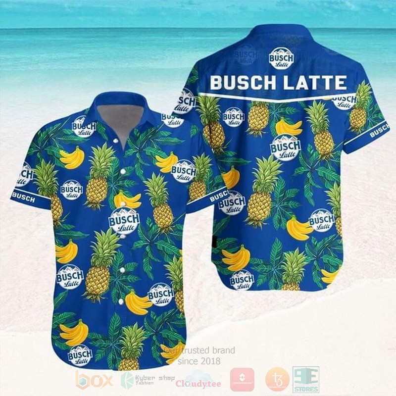 Busch Latte Beer Banana Pineapple Short Sleeve Hawaiian Shirt