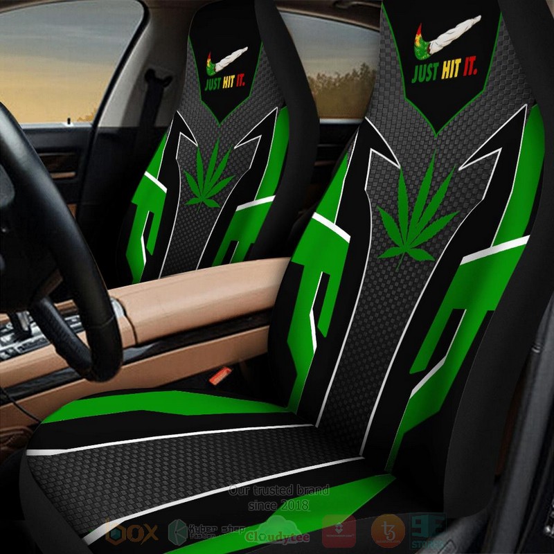 Cannabis Just Hit It Black Green Car Seat Cover 1