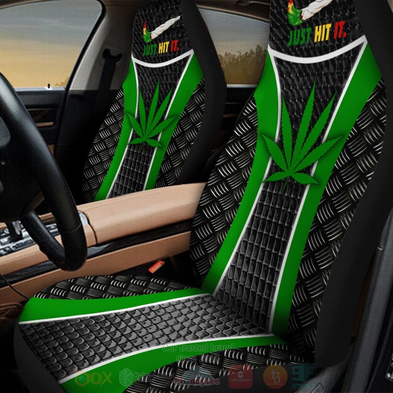 Cannabis Just Hit It Green Black Car Seat Cover 1