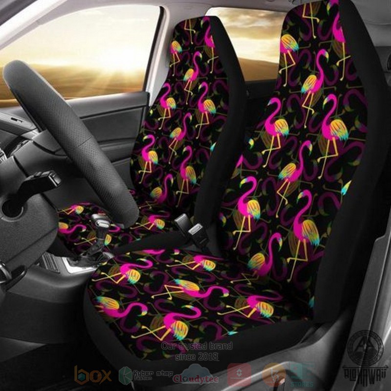 Colorful Flamingo Car Seat Cover