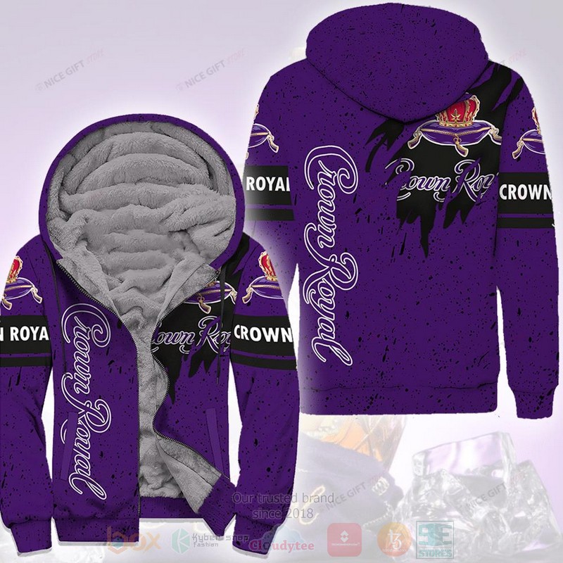 Crown Royal Whiskey Purple Fleece Zip Hoodie
