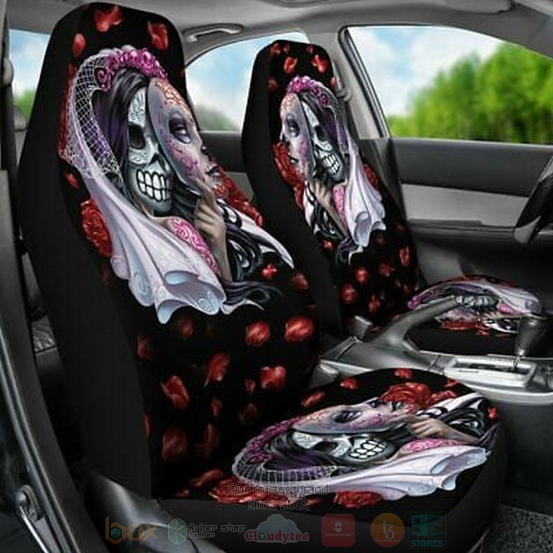 Day Of The Dead Sugar Skull Car Seat Cover