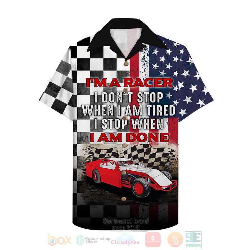 Dirt Track Racing American Checkered Hawaiian Shirt
