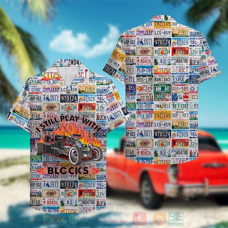 Drag Racing License Plate Hawaiian Shirt 1 2 3 4