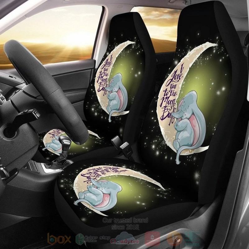 Elephant I Love You To The Moon and Back Car Seat Cover