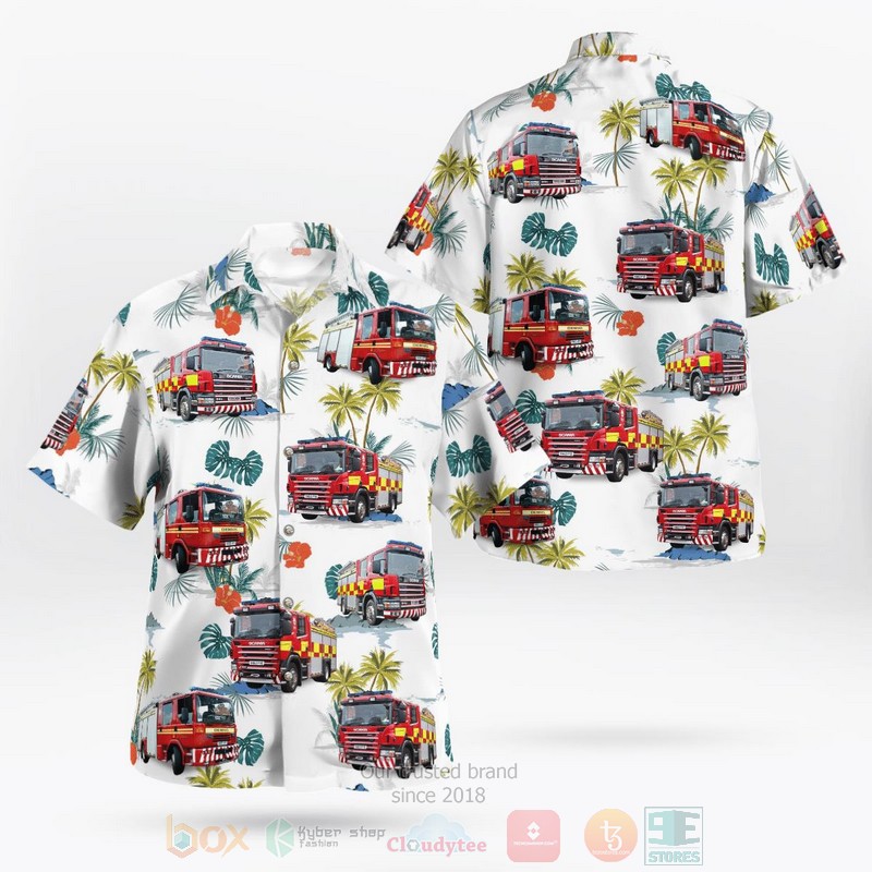 England United Kingdom Hereford and Worcester Fire And Rescue Service Hawaiian Shirt