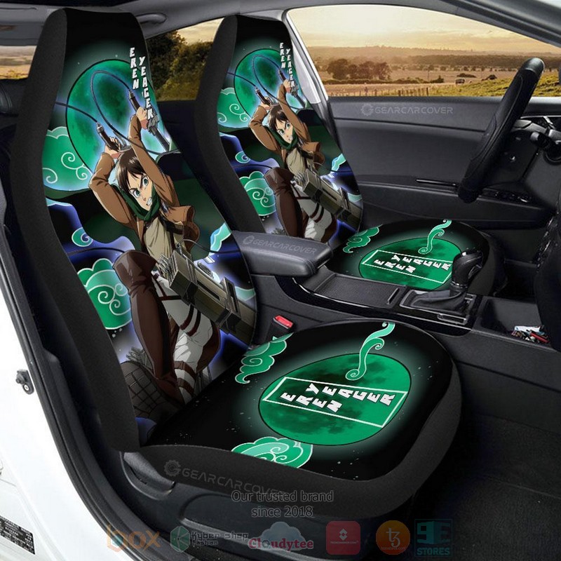 Eren Yeager Attack On Titan Green Anime Car Seat Cover
