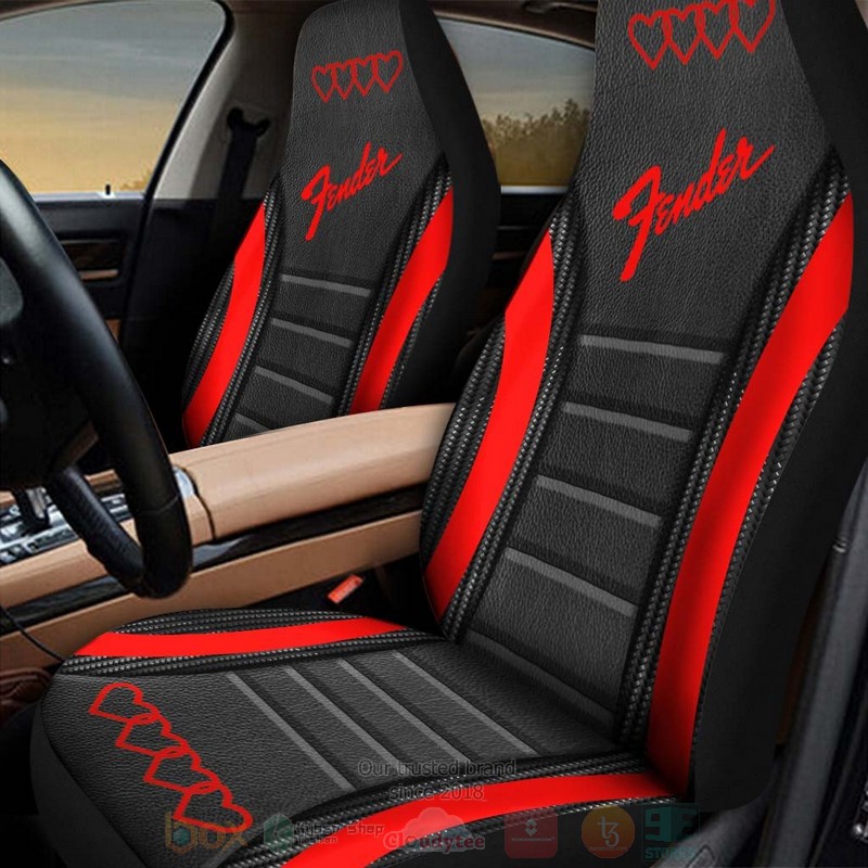 Fender Black Red Car Seat Cover