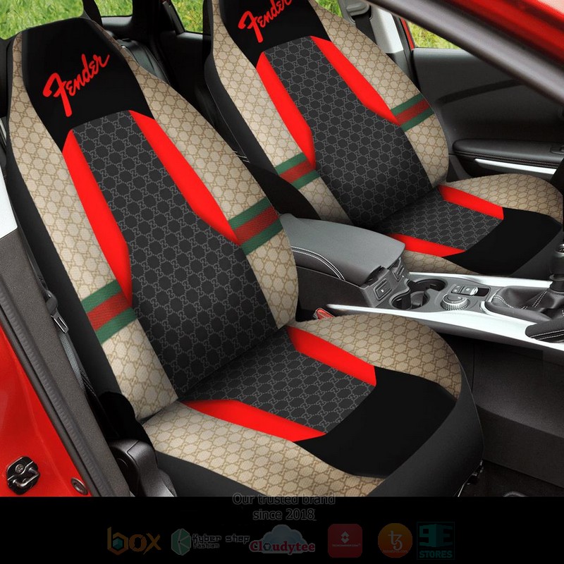 Fender Cream Red Car Seat Cover