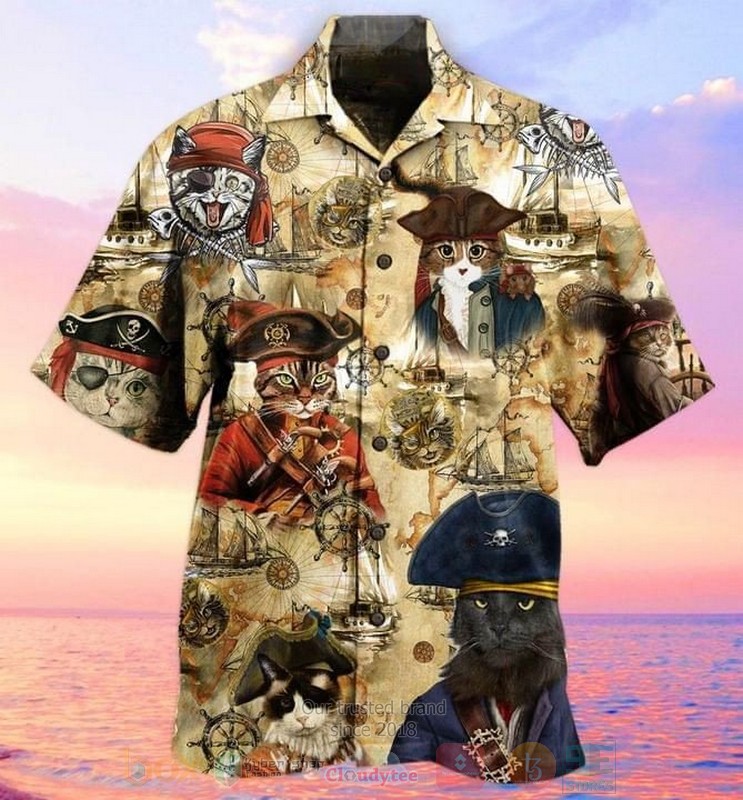 Pirate Cats Short Sleeve Hawaiian Shirt
