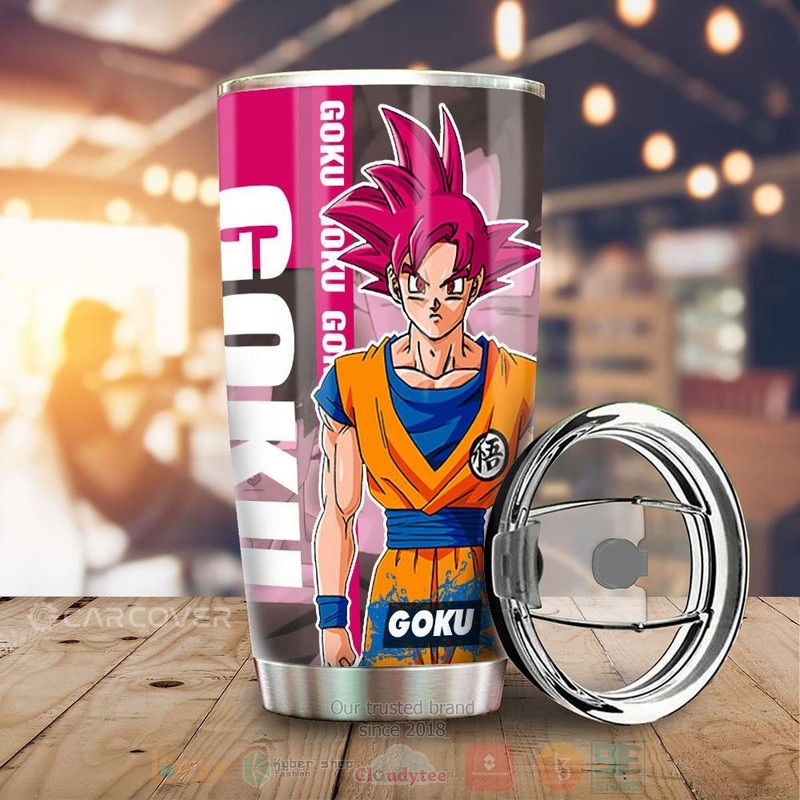 Goku God Dragon Ball Pink Anime Tumbler