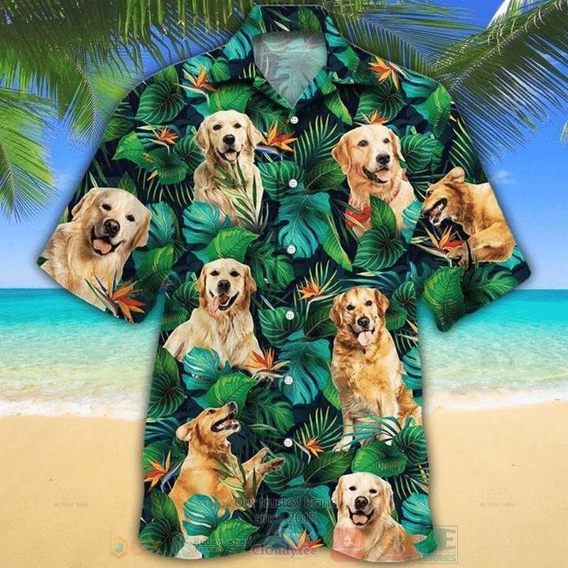 Golden Retriever Dog Lovers Short Sleeve Hawaiian Shirt