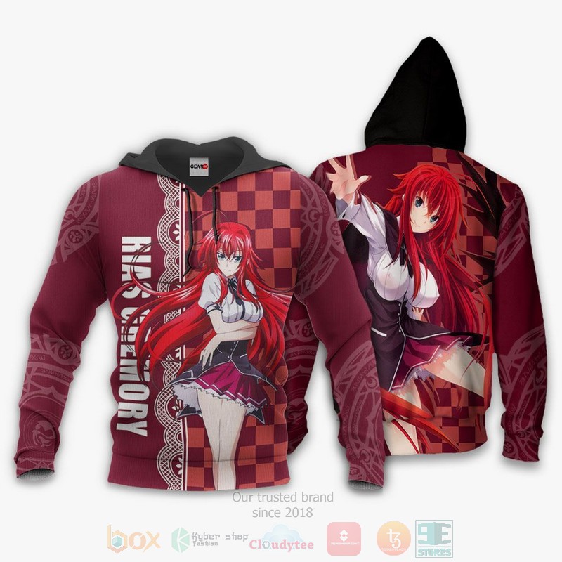 High School DXD Rias Gremory Anime 3D Hoodie Bomber Jacket 1 2
