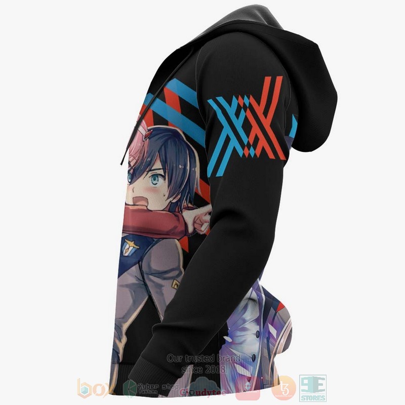 Hiro and Zero Two Custom Darling In The Franxx Anime 3D Hoodie Bomber Jacket 1 2 3 4 5