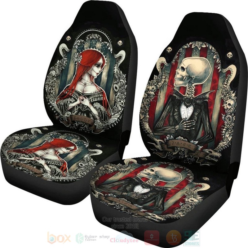 Jack And Sally The Nightmare Before Christmas Car Seat Cover 1