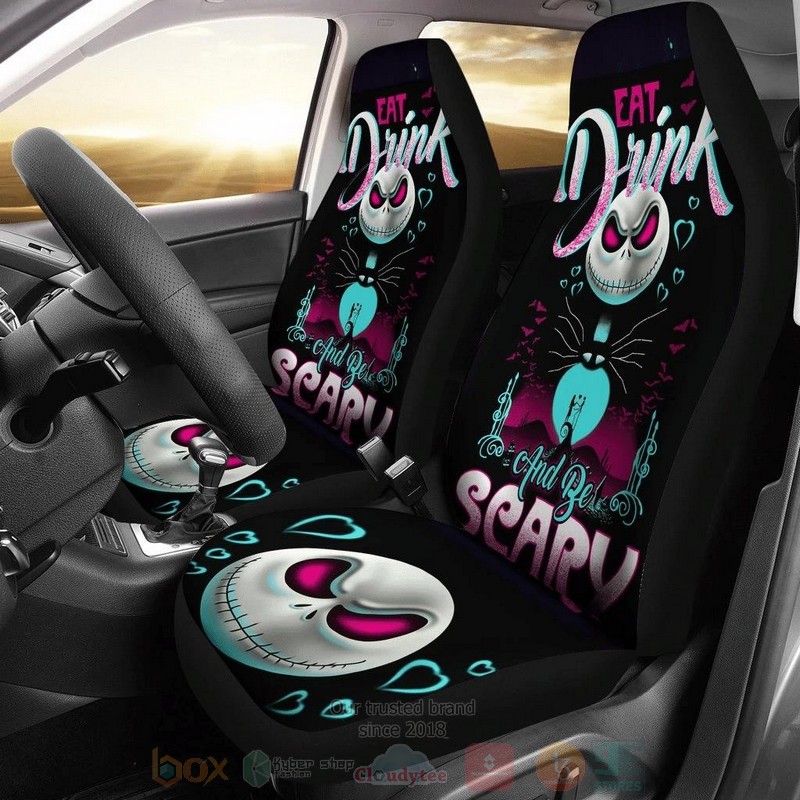 Jack Skellington Eat Drinks and Be Scary Car Seat Cover