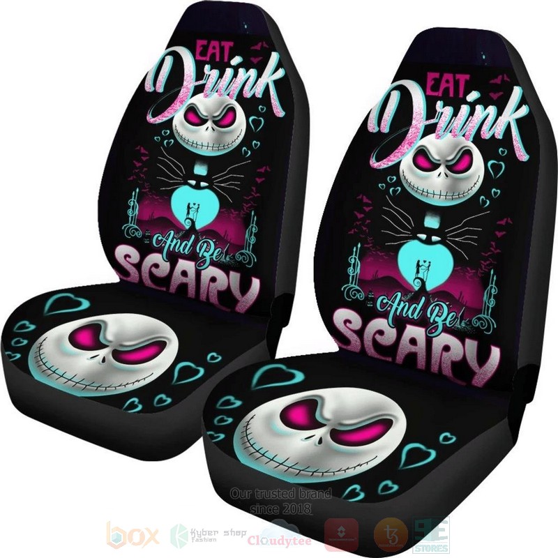 Jack Skellington Eat Drinks and Be Scary Car Seat Cover 1